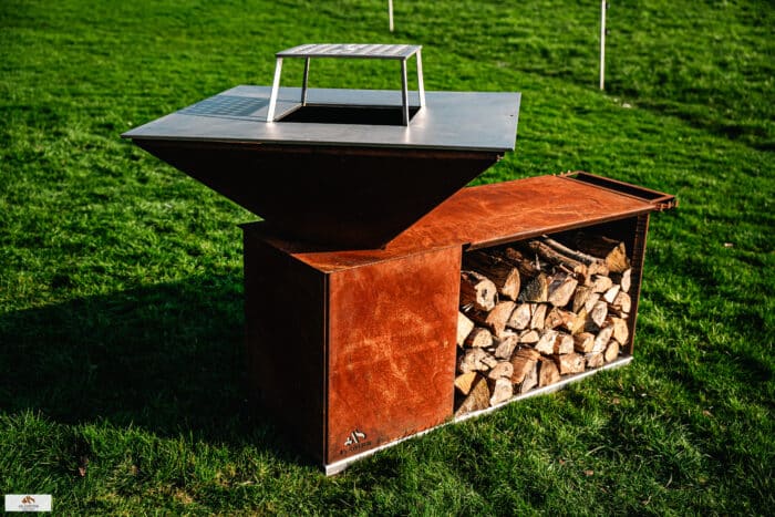 Barbecue - plancha - jumbo - socle - vue 1