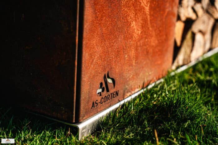 Zoom logo as-corten pied barbecue - vue 1